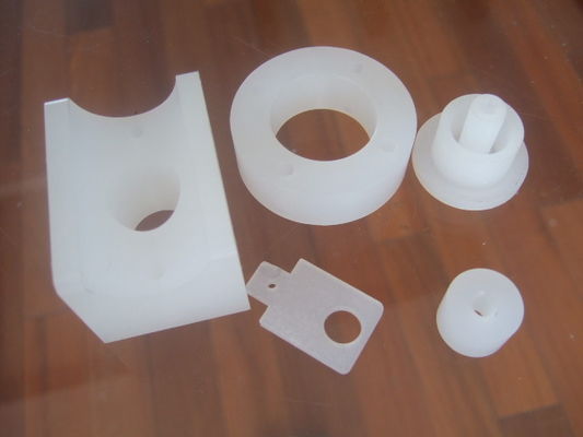White Plastic CNC Precision Machined Parts , Machinery Casting Part ISO9001 Certificated
